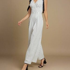SHEIN Monochrome Polka Dot Jumpsuit